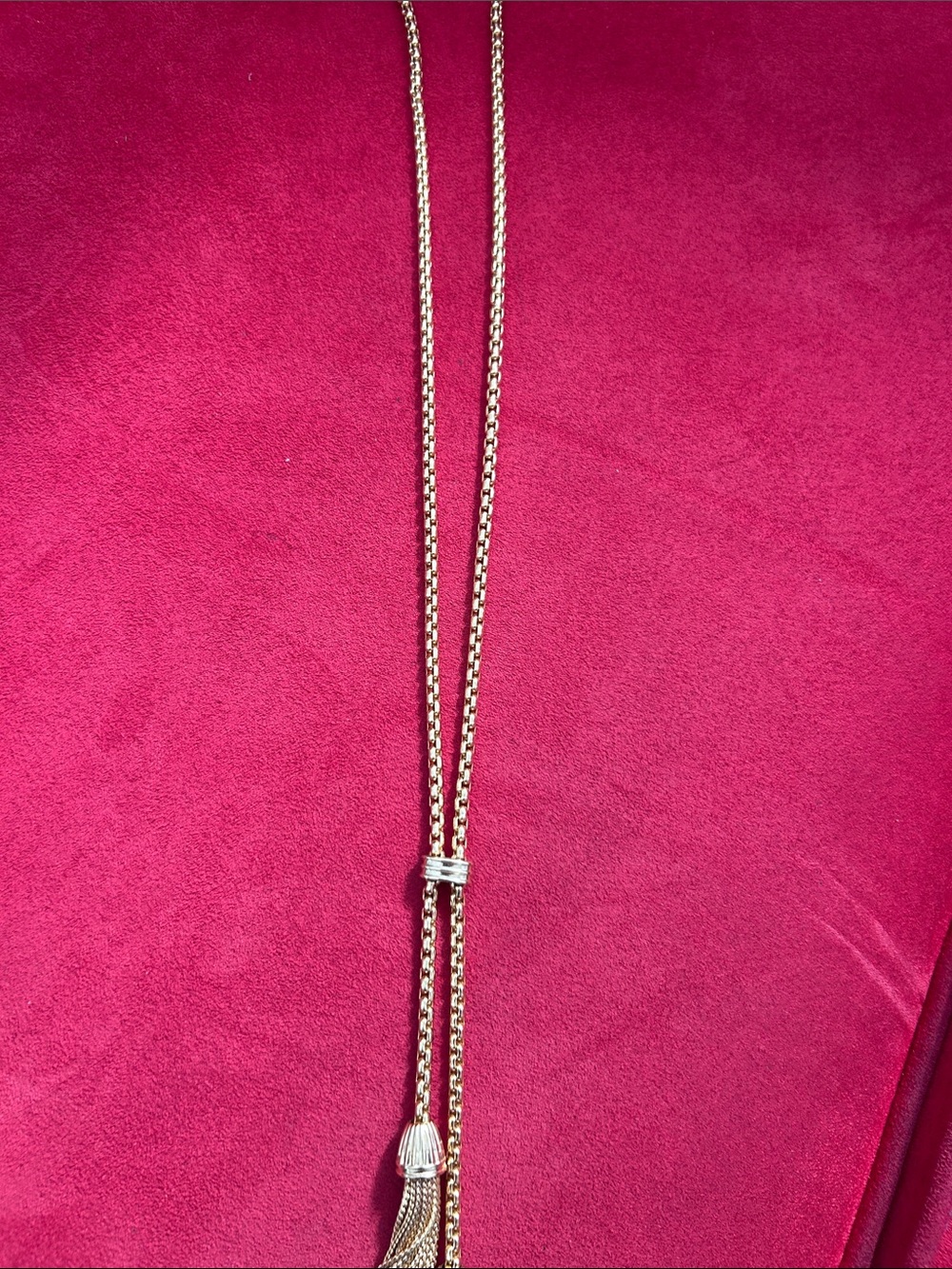 J. Crew Gold Double Tassel Slide Necklace - Picture 4 of 4